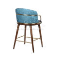 Faux leather stainless feet armrest bar stool